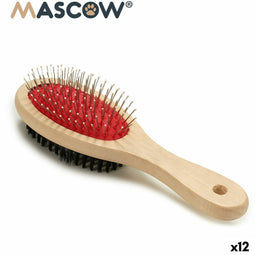 Hondenkam Mascow AR1807082 Bruin Zwart Rood 7 x 22,5 x 5 cm (12 Stuks)