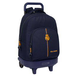 Schoolrugzak met Wielen Real Madrid C.F. Marineblauw 33 x 45 x 22 cm