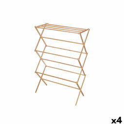Vouwbare Waslijn Kipit WR4054B-1 BAMBOO Natuurlijk Bamboe 74 x 36 x 111 cm 74 x 8 x 50 cm (4 Stuks)