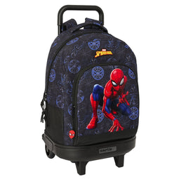 Schoolrugzak met Wielen Spider-Man Attack Zwart 33 x 45 x 22 cm