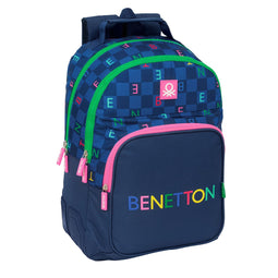 Schoolrugzak Benetton Damero Marineblauw 32 x 42 x 15 cm