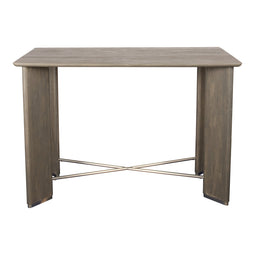 PTMD Liber Bar Table 140x70x94 Grey Wood Antique Metal