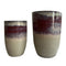 PTMD Tijs Pink Ceramic Round High Pot Set Of 2