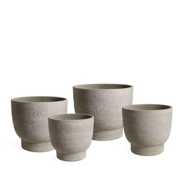 PTMD Pride Cream GRC Pot Round On Foot Set Of 4