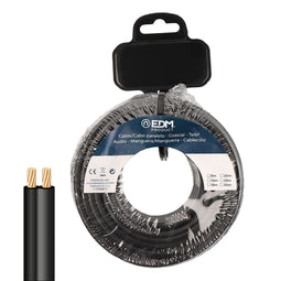 Platte parallelle kabel EDM 28711 Zwart 5 m 2 x 0,75 mm