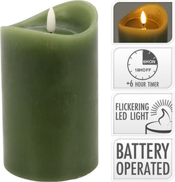 Nampook - Led Candle 90X150 mm Oliv Green