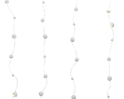 Lumineo - Micro LED gordijn sneeuwbal 120x100 cm 80L zilver/warm wit