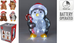 Nampook - Dieren met led 24 cm 4ass kerstversiering