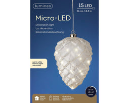Lumineo - MicroLED denappel d15h21 cm frost kerst