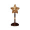 Annas collection - Ster op stam glas led op batterij met timer h23.5 cm mercury bruin