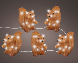 Lumineo - LED eekhoorn l18b9h14 cm bruin/kwt kerst