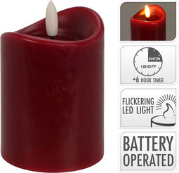 Nampook - Led Candle 70X100 mm Dark Red