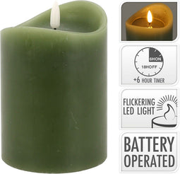 Nampook - Led Candle 90X125 mm Oliv Green