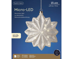 Lumineo - MicroLED bloem d19l8 cm frost kerst