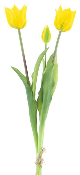 Buitengewoon de boet - Amara tulip bundle Tulp Duchesse x3 yellow 48 cm kunstbloemen