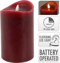 Nampook - Led Candle 90X150 mm Dark Red