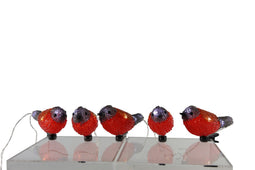 Hit - Vogels rood 15cm x5 acryl led ip44 timer 3xAA