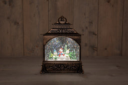 Annas collection - B.O. Lantern Snowman Glitter Water Led Warm White 22X8X29 cm