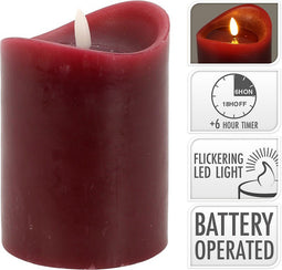Nampook - Led Candle 90X125 mm Dark Red