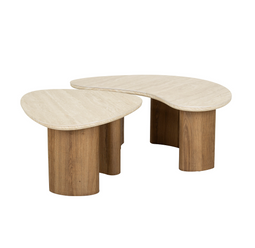 AnLi Style Salontafel set/2 Romano organic - Ceramic travertine