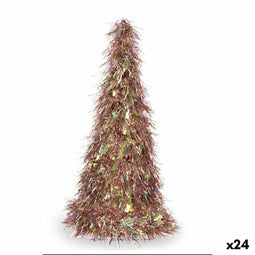 Decoratieve figuren Kerstboom Klatergoud Koper Fuchsia Polypropyleen PET 24 x 46 x 24 cm (24 Stuks)