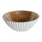 Saladekom DKD Home Decor Wit Natuurlijk Mangohout 30 x 30 x 12 cm