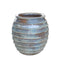 PTMD Maeghan Cream Round Ceramic Pot Lines Rough Finish