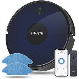 Thamtu G10H robotstofzuiger met dweilfunctie, voor harde vloeren, tapijt, dierenharen, robotstofzuiger met Alexa en app, 2800 Pa zuigvermogen, gyroscoopnavigatie, 120 minuten looptijd
