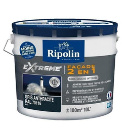 RIPOLIN Matte Gevelverf 2 in 1, Met Antraciet Grondlaag
