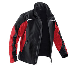 Kbler 12417322-4897-L Softshell jas maat L in donkerblauw/antraciet L Schwarz/Mittelrot