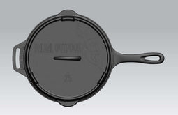 Skillet Gietijzer Deksel Ø 25 cm met Grillpatroon