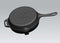 Skillet Gietijzer Deksel Ø 25 cm met Grillpatroon