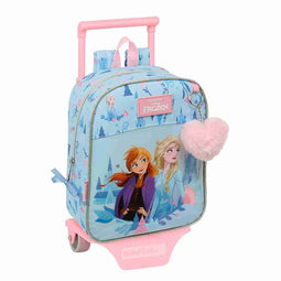 Schoolrugzak met Wielen Frozen Ice magic Blauw 22 x 27 x 10 cm