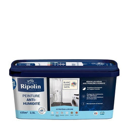 Ripolin gebroken witte satijnen vochtwerende verf 2,5L