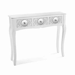 Zijtafel met 3 lades Versa Indra Wit 25 x 80 x 95 cm