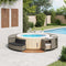 Hottub-ombouw poly rattan massief acaciahout grijs