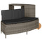 Hottub-ombouw poly rattan massief acaciahout grijs