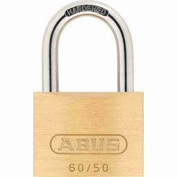 Massief messing hangslot - ABUS - 60/50 - Beugel van gehard staal - Dubbele vergrendeling - 2 sle...