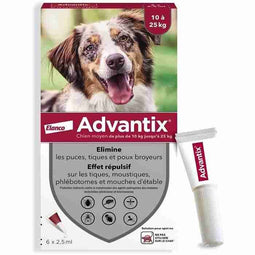 ADVANTIX 6 antiparasitaire pipetten - Voor middelgrote honden van 10 tot 25 kg