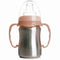 Leerbeker - THERMOBABY - Roestvrij staal - 180 ml - Perzik - Ergonomisch en lekvrij