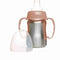 Leerbeker - THERMOBABY - Roestvrij staal - 180 ml - Perzik - Ergonomisch en lekvrij