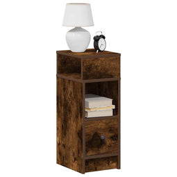 Nachtkastjes 2 st met lade 25x31x66 cm gerookt eikenkleurig