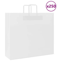 Papieren kraftzakken 250 st met hengsels 54x15x49 cm wit