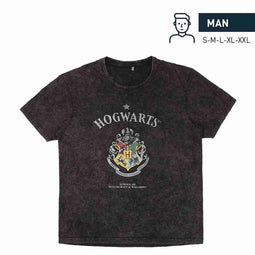 Heren-T-Shirt met Korte Mouwen Harry Potter Grijs Donker grijs Maat
