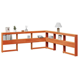 Boekenkast Hoofdeinde L-vormig 180 cm grenenhout wasbruin