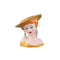PTMD Lady Yellow Ceramic Women With Hat Pot