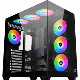 PC-behuizing - XIGMATEK - Aqua V AIR - Cube - ATX - Gehard glas - ARGB - Zwart