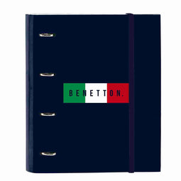 Ringmap Benetton Flag Marineblauw 27 x 32 x 3.5 cm
