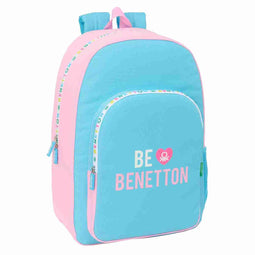 Schoolrugzak Benetton Unique Roze Turkoois 30 x 46 x 14 cm