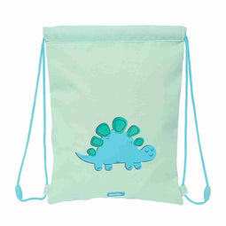 Rugtas met Koordjes Safta Dino Groen 26 x 34 x 1 cm